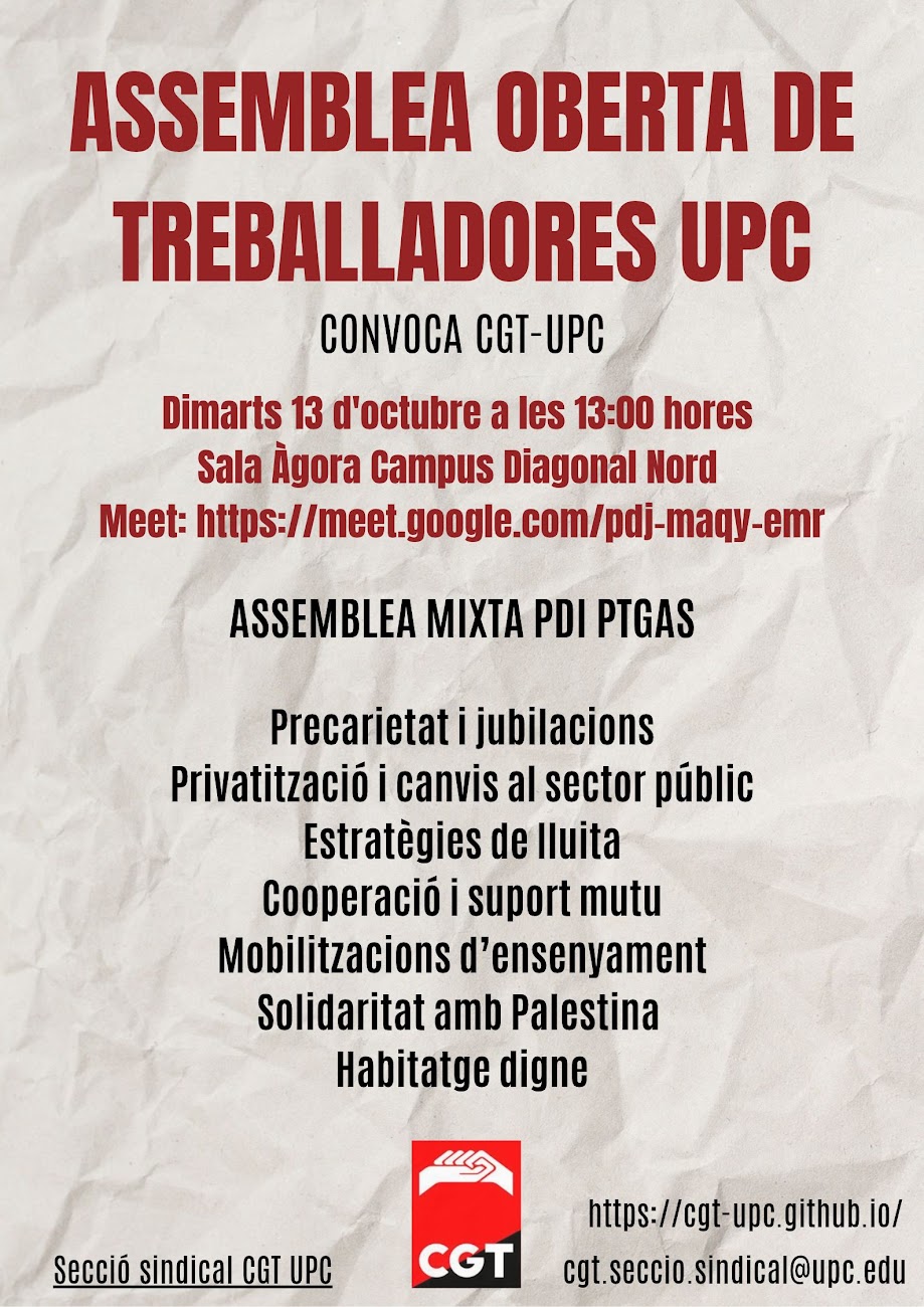 Cartell de la convocatòria Cartell