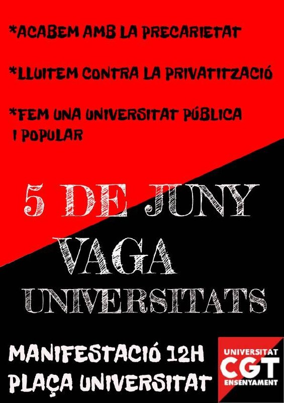 Cartel VAGA Universitats/Ensenyament 5J